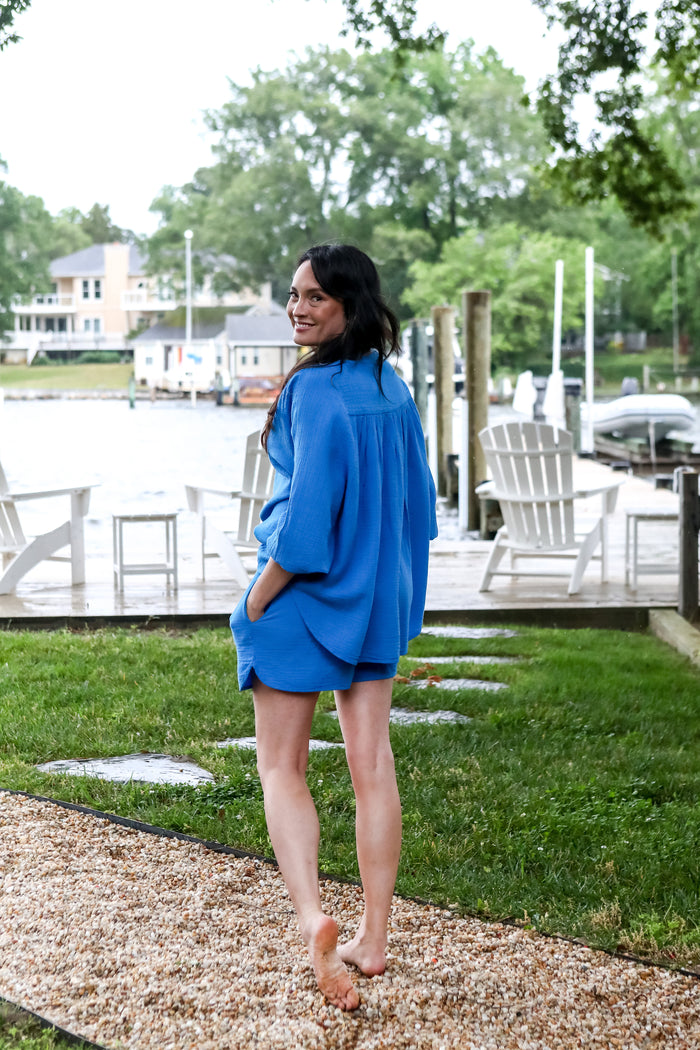 The Ann Top- Blue