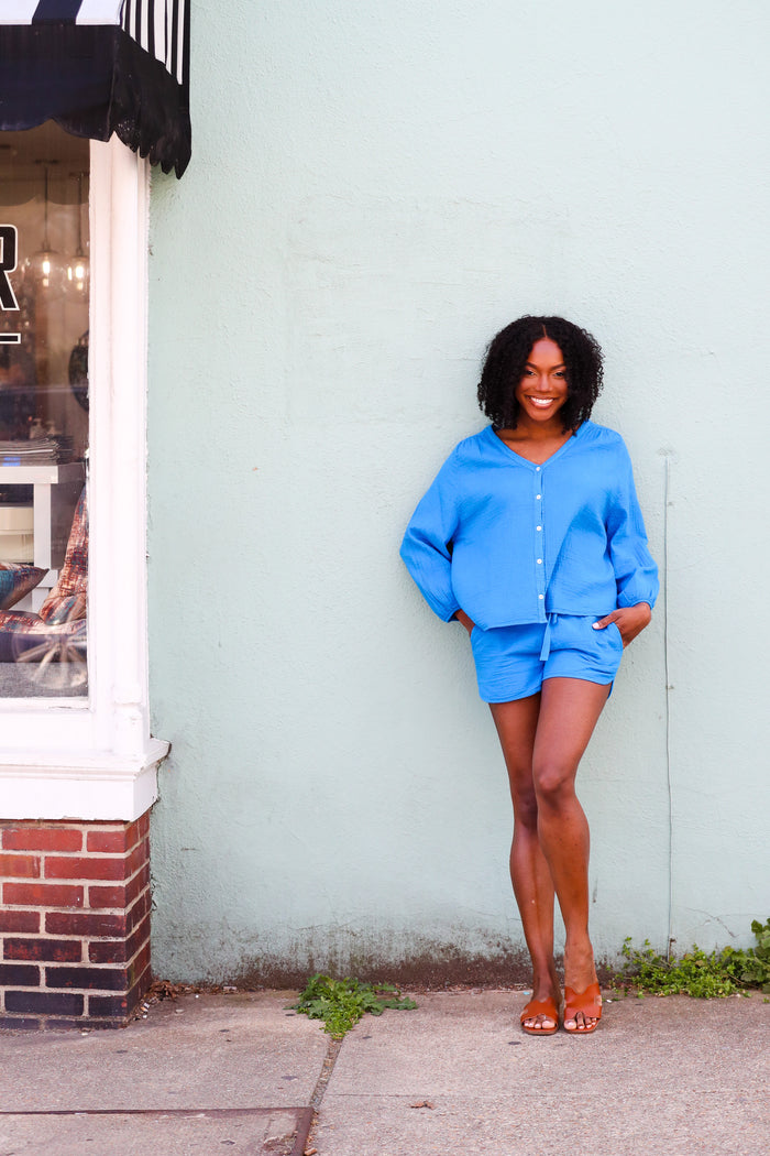 The Ann Top- Blue