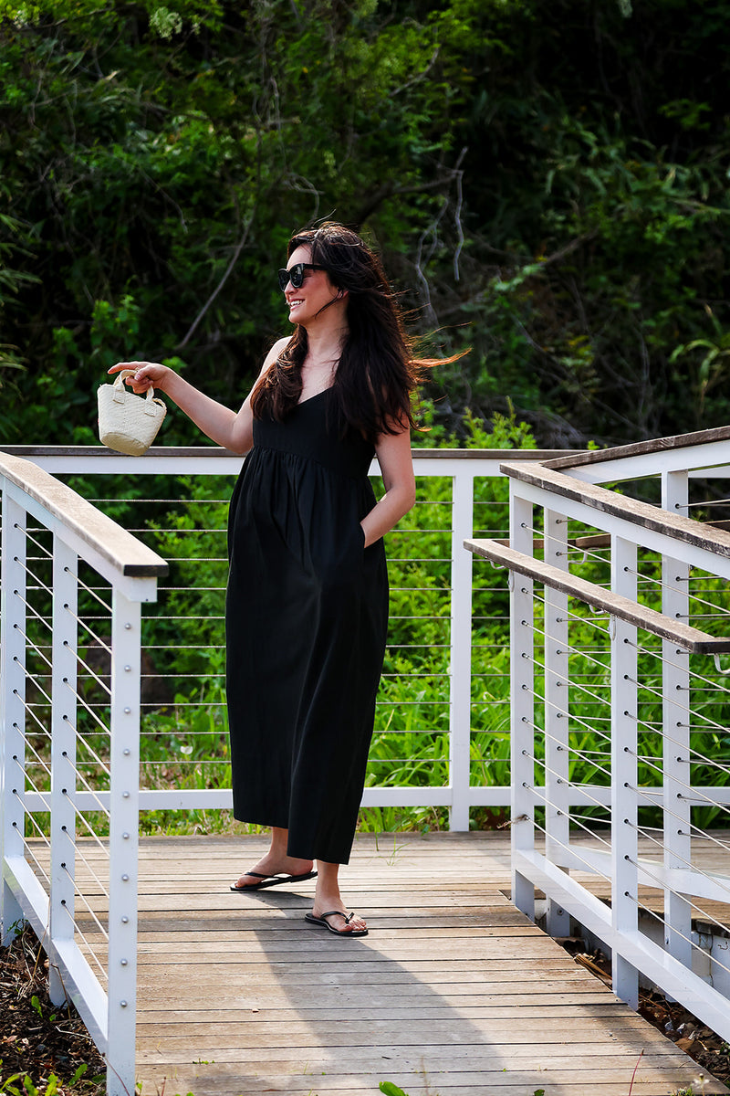 The Caroline Linen Maxi - Black