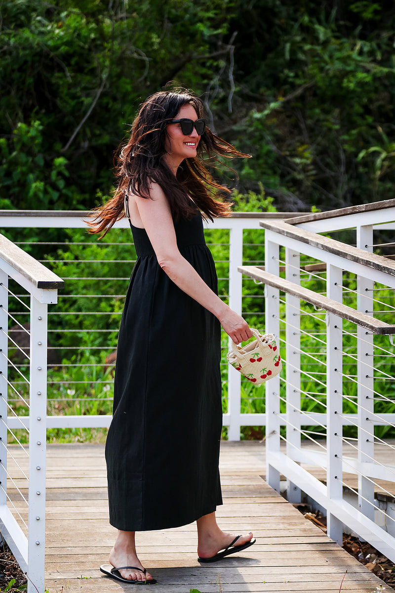 The Caroline Linen Maxi - Black