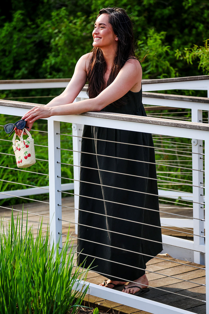 The Caroline Linen Maxi - Black