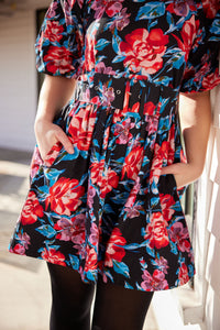 The Abby Dress- Rose Print