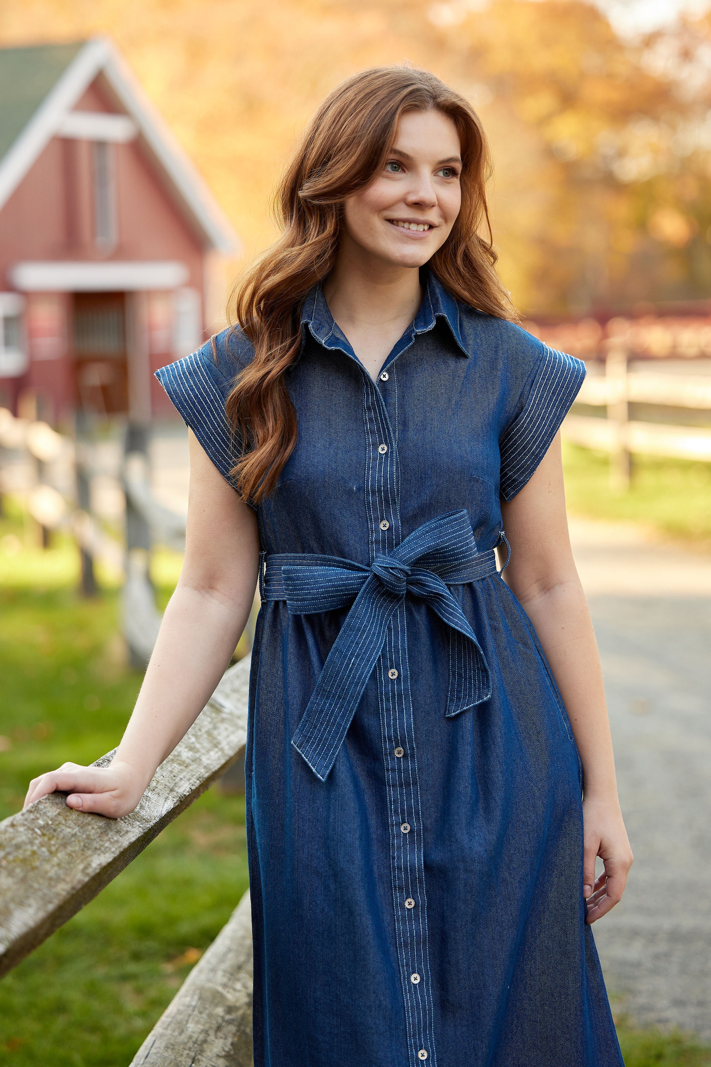 jean shirt and dress Three Outfits, One Dress
